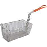 "WIRE FRY BASKET 12-7/8X6-1/2X5-3/8"" RED HANDLE" - Mabrook Hotel Supplies